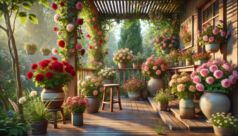 Imagem mostrando que podemos cultivar rosas em vasos