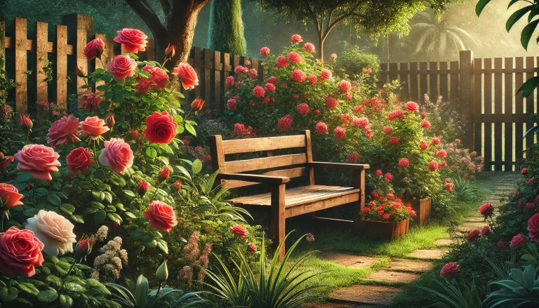 COMO PODAR ROSEIRAS: Imagem de um jardim de roseiras