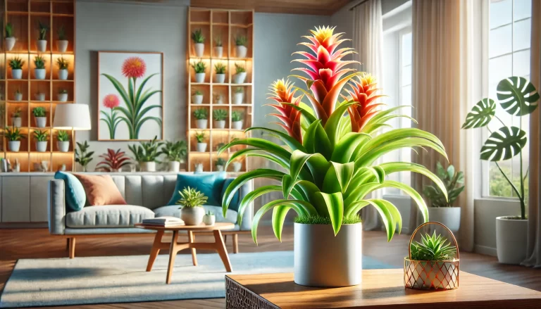 Decoração de uma sala com bromélias