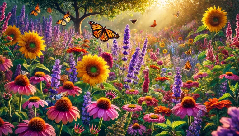 Um jardim repleto de flores para atrair borboletas