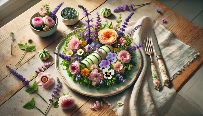 Uma refeição feita de flores comestíveis
