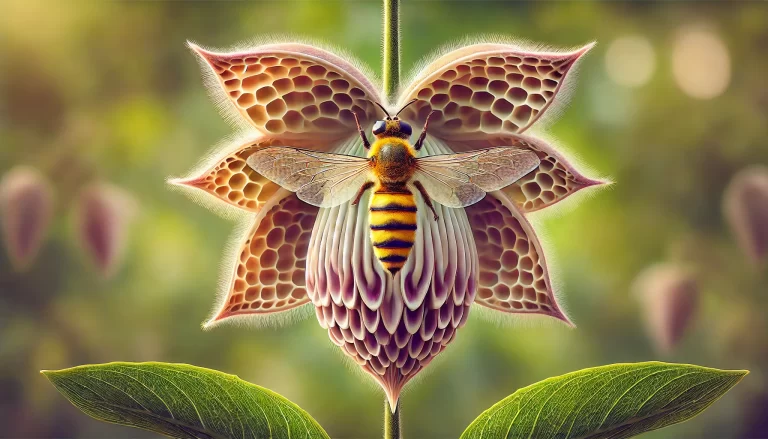 Exemplo de flores que imitam insetos, mostrando o mimetismo floral.