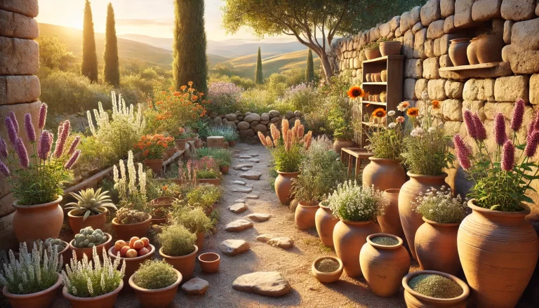 Imagem mostra como eram os jardins bíblicos, com plantas como mirra e hissopo sob luz suave.