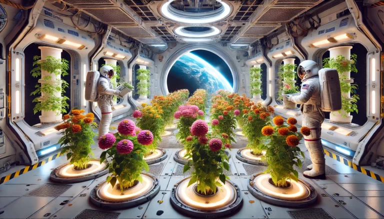 Flores nas viagens espaciais cultivadas em ambiente de gravidade zero