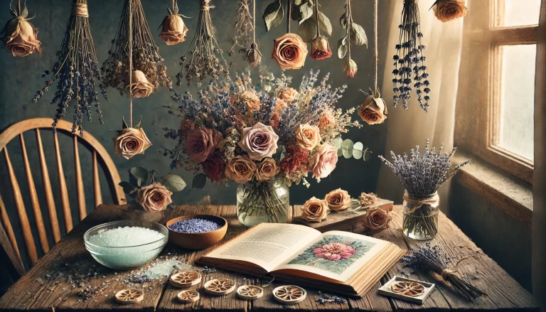 Como secar buquê de flores com técnicas de preservação.