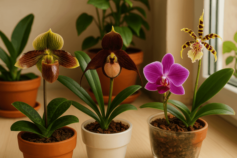 Orquídeas raras em ambientes internos em plena floração