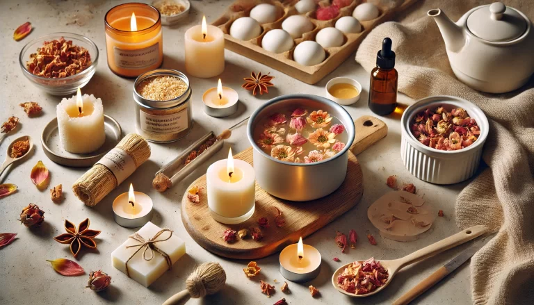 Como criar velas perfumadas com pétalas de flores DIY.