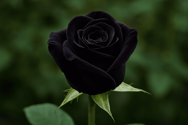 Rosa negra com pétalas aveludadas.