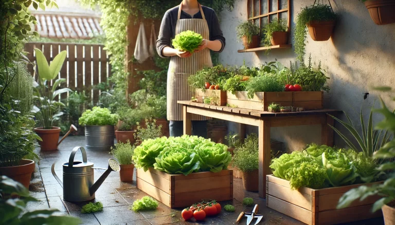 Horta caseira para cultivar seus próprios alimentos.
