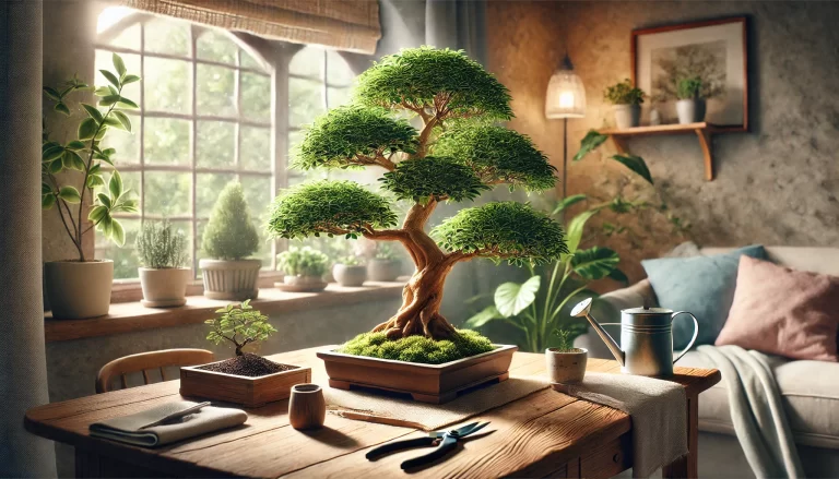 Bonsai em casa com ferramentas de jardinagem — como cuidar de bonsai.