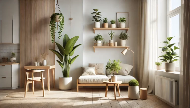 Decoração minimalista com plantas em apartamento pequeno