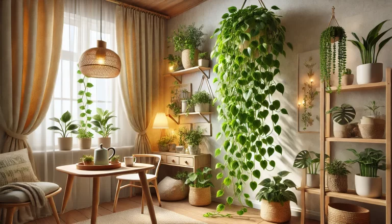 Planta jiboia crescendo rapidamente.
