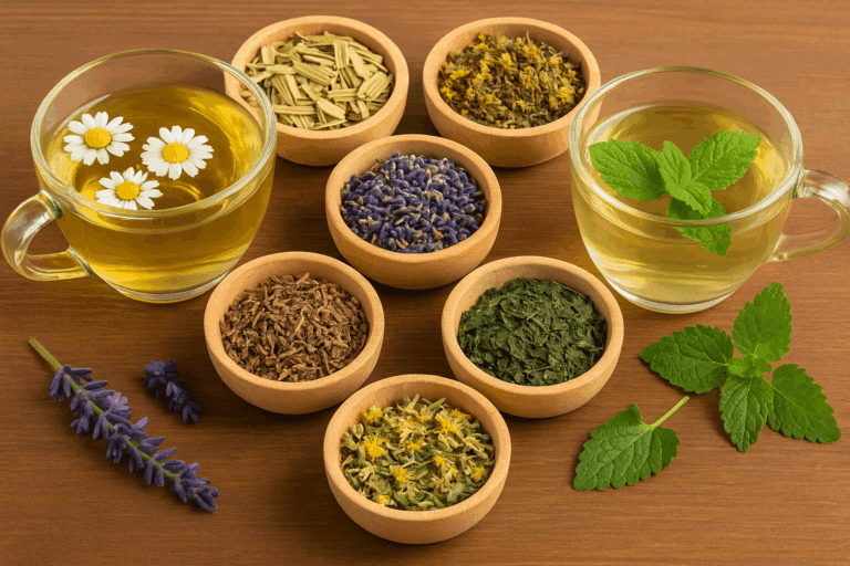 Chás calmantes com ervas naturais