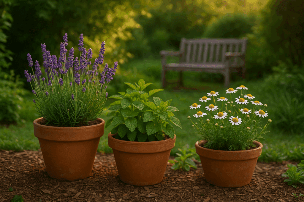 Plantas calmantes em vasos