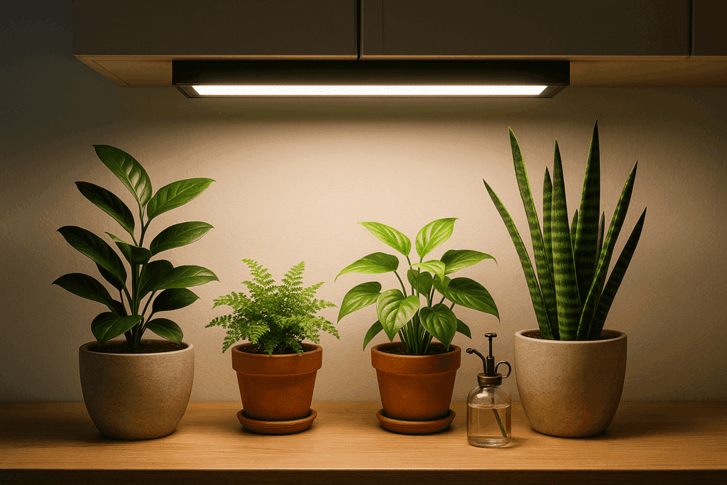iluminação para plantas
