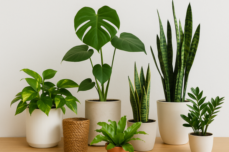 Plantas Para Apartamentos decorando uma prateleira.