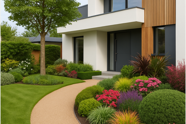 Tendências de design para jardins de fachada.