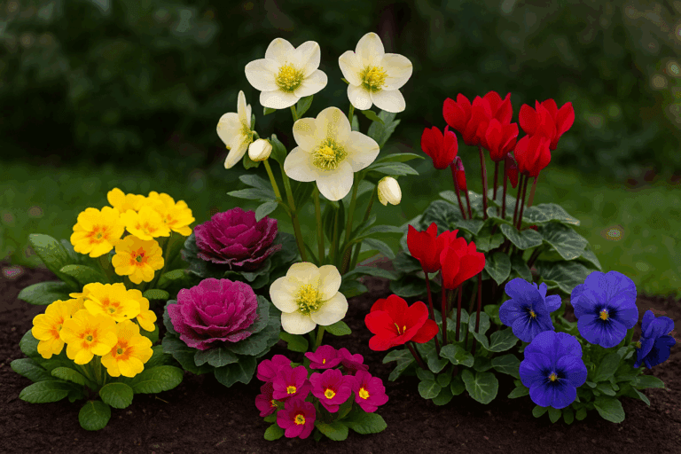 flores resistentes ao frio no jardim