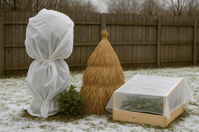 Proteger plantas no inverno com técnicas visuais
