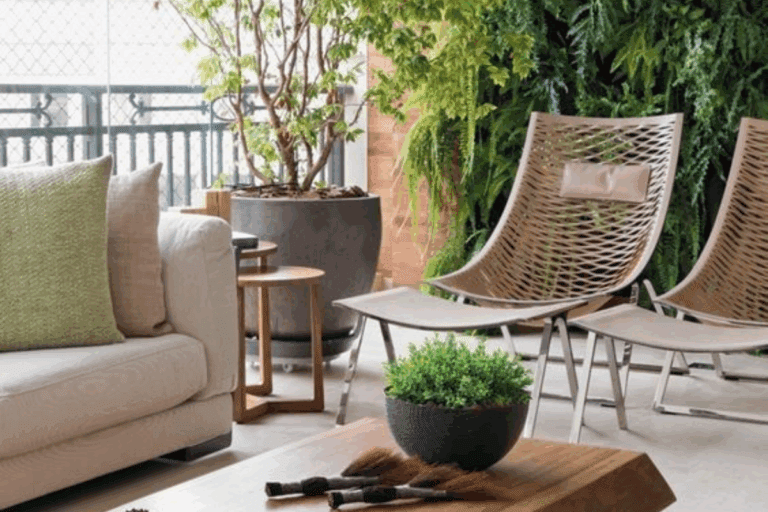 jardim nômade com vasos com rodízios