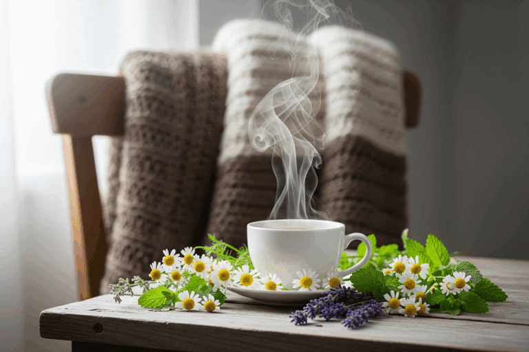 Chás sem cafeína no inverno