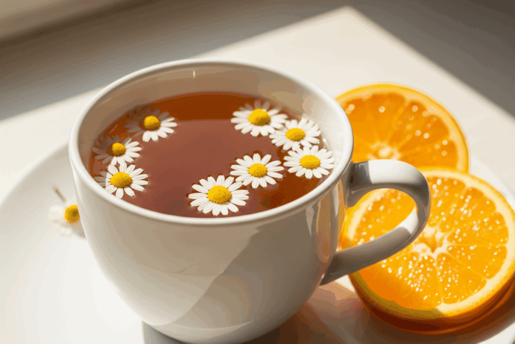 Chá de camomila com laranja