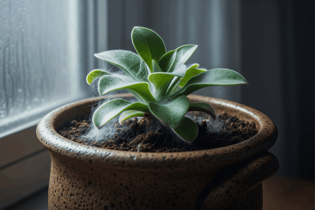 Mofo branco em plantas no inverno