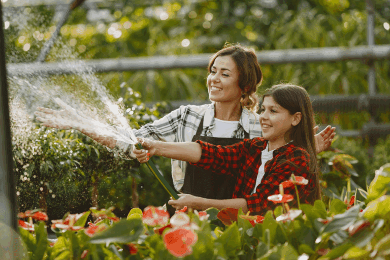 Rega no inverno de plantas