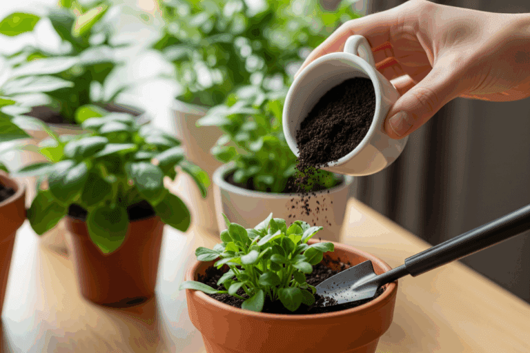 Borra de café nas plantas: o truque simples que deixa folhas mais verdes e flores mais bonitas.