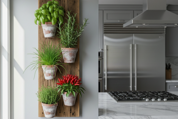 horta vertical na cozinha