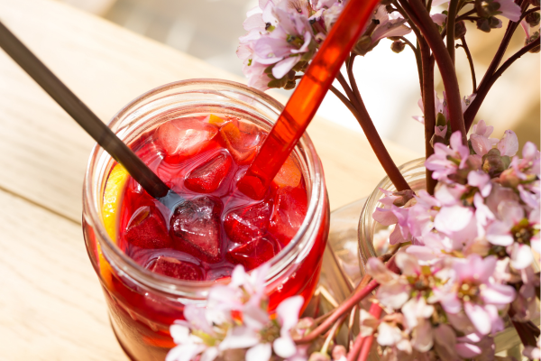 chá de hibisco gelado